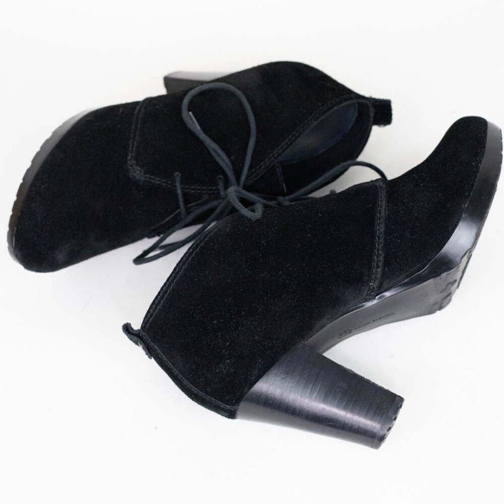 Giani Bernini Black Suede Ankle Boots Lace Up Booties Women's Size 8.5 - Picture 9 of 9